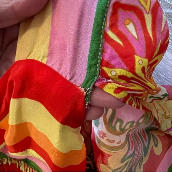 Farm Rio beach toucans scarf midi dress women’s size XS - Picture 9 of 10